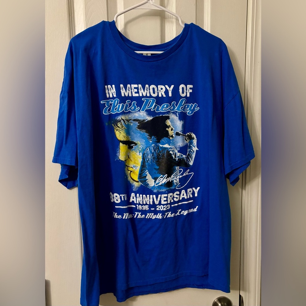 Gildan Blue Elvis Presley 88th Anniversary Tee